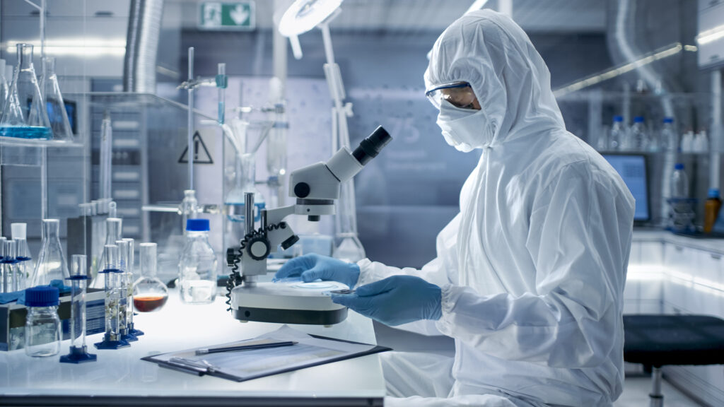 An image of a researcher working in the disease laboratory of Open Healthcare.